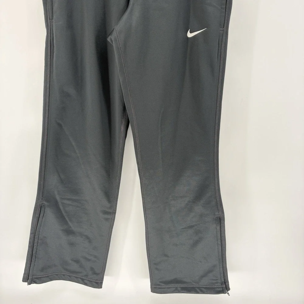 New Nike Therma Fit Gray Straight Leg Ankle Zip‎ Sweatpants Stretch Tech Women S